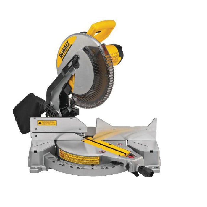 DeWALT DW715 Miter Saw 12 in Dia Blade 2 x 8 in 45 deg 4 x 6 in at 90 deg Cutting Capacity 4000 rpm Speed