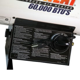 Dura Heat GFA60A Forced Air Heater, 20 lb Fuel Tank, Liquid Propane, 30000/40000/60000 Btu, 99 % Efficiency