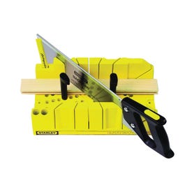 STANLEY 20-600 Clamping Mitre Box, 14 in W Cutting, 45/90 deg, 45 deg Face Angle, 22.5 deg Octagonal Cutting Slot