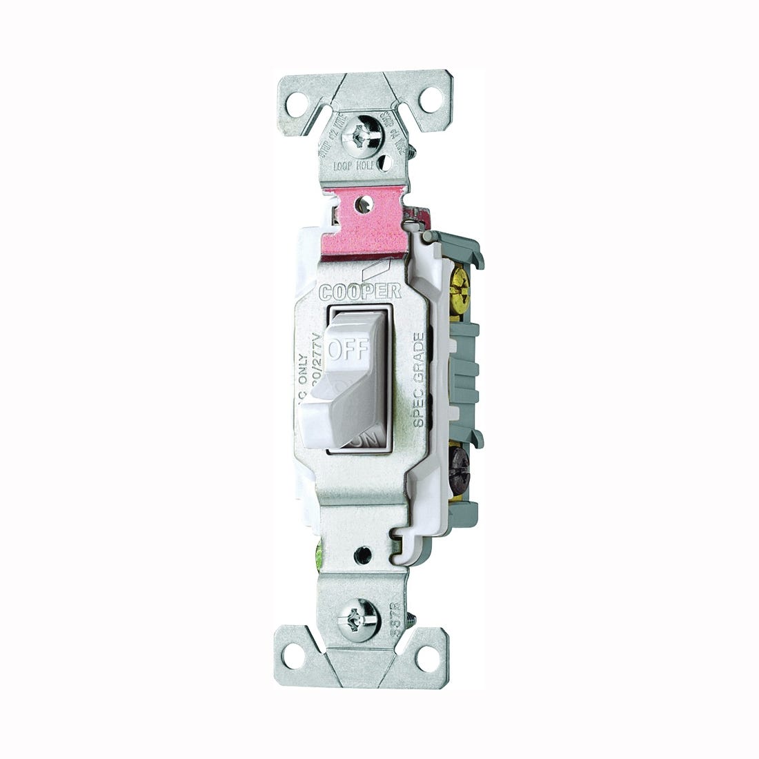 Eaton Wiring Devices CS320W Switch 20 A 120 277 V 3 Way Lead Wire Terminal Nylon Housing Material White