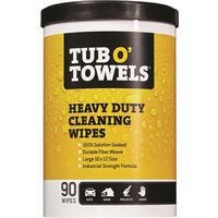 Tub O'Towels TW90 Cleaning Wipes, 12 in L, 10 in W, Light Citrus