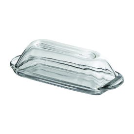 Oneida Presence 64190L10R Butter Dish/Cover, Glass, Clear, Rectangular, 5 in L, 3-1/4 in W